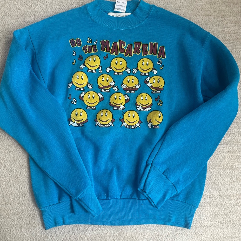 Vibrant Blue Graphic Crewneck Sweater